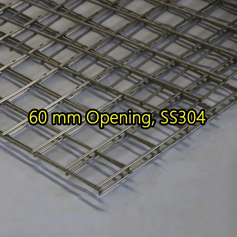 Bảng điều khiển lưới th&eacute;p h&agrave;n SS304 mở 60 mm