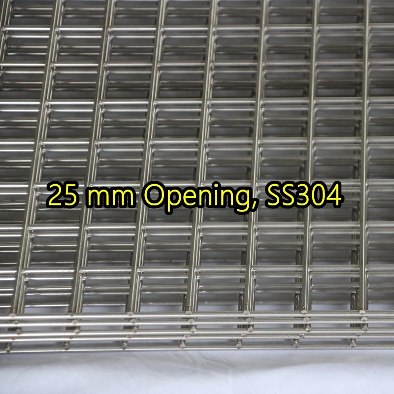 Bảng điều khiển lưới th&eacute;p h&agrave;n SS304 mở 25 mm