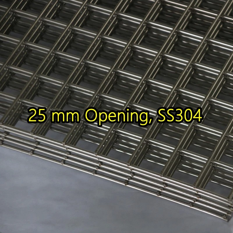 Bảng điều khiển lưới th&eacute;p h&agrave;n SS304 mở 25 mm
