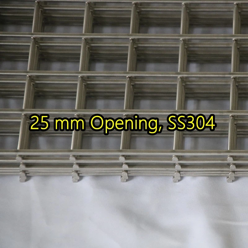 Bảng điều khiển lưới th&eacute;p h&agrave;n SS304 mở 25 mm