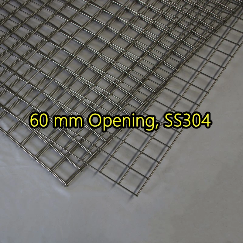 Bảng điều khiển lưới th&eacute;p h&agrave;n SS304 mở 60 mm
