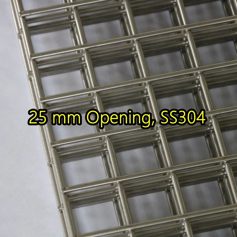 Bảng điều khiển lưới th&eacute;p h&agrave;n SS304 mở 25 mm